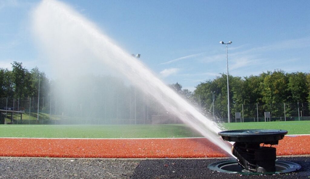 VP3 vanningsanlegg for fotball og andre sportbaner.